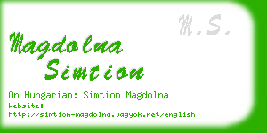magdolna simtion business card